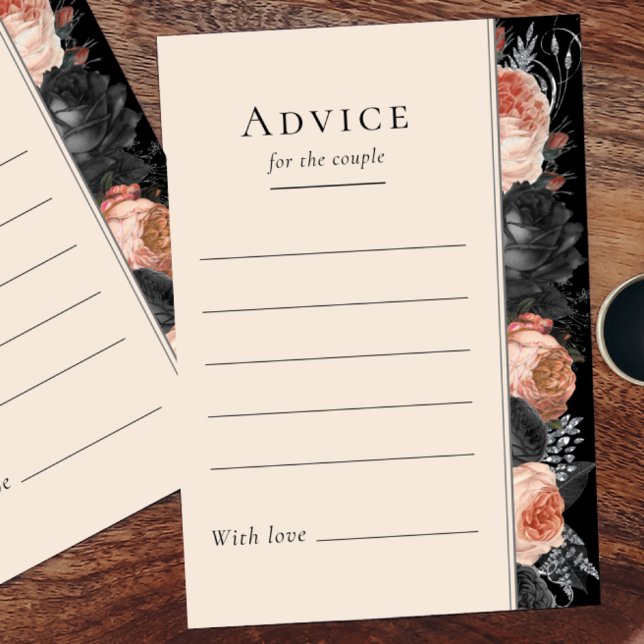 Gothic Vintage Black Wedding Advice Card (Creator Uploaded)