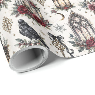 Gothic Vintage Christmas Pattern Wrapping Paper