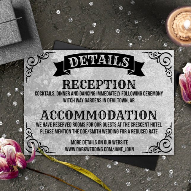 Gothic Vintage Details Wedding Enclosure Card (Creator Uploaded)