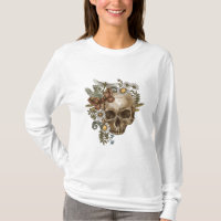 gothic vintage flower skull and butterflies