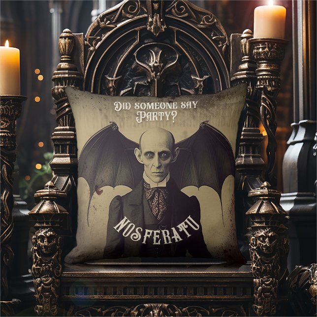 Gothic Vintage Victorian Dracula Halloween Cushion (Creator Uploaded)