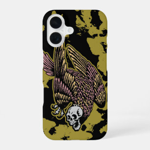 Gothic Vulture Skull Art Grunge Camouflage iPhone 16 Case