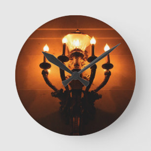 Gothic Wall Sconce  Round Clock