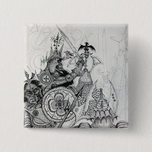 GOTHIC WARRIORS,Barbarian Knights,Fantasy 15 Cm Square Badge