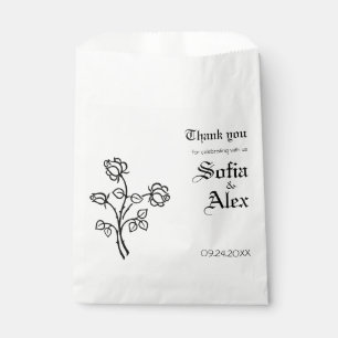 Gothic watercolor floral black wedding  favour bags