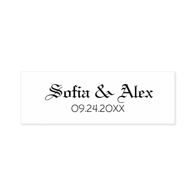 Gothic watercolor floral black wedding  self-inking stamp (Design)