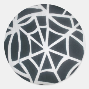 Gothic Web Velocity Bold Black White Spider Web De Classic Round Sticker
