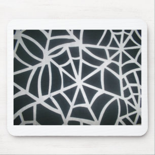 Gothic Web Velocity Bold Black White Spider Web De Mouse Pad