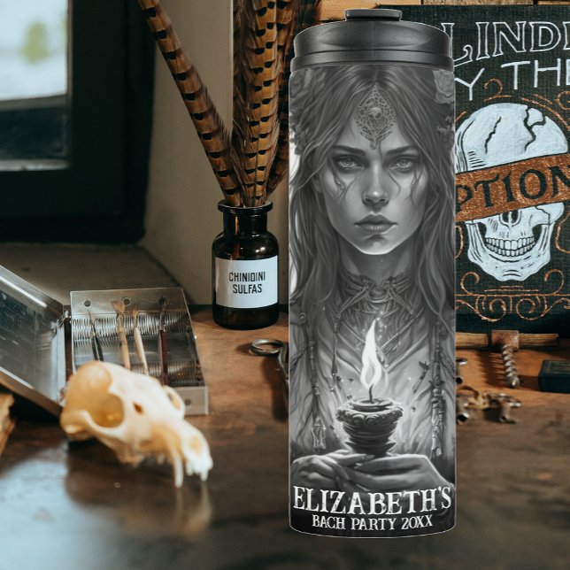 Gothic Wedding Bachelorette Party Customized Witch Thermal Tumbler (Creator Uploaded)