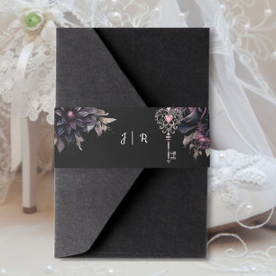 Gothic Wedding Belly Band Invitation Invitation Belly Band