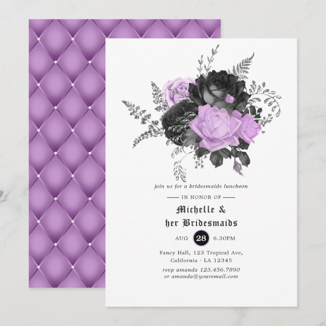 Gothic Wedding Bridesmaids Luncheon Invitation (Front/Back)
