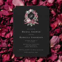 Gothic Wedding Crest Roses Skull Bridal Shower