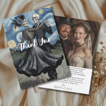 Gothic Wedding Cute Skeletons Dance Van Gogh Style