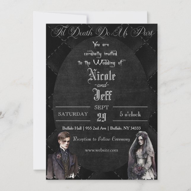 Gothic Wedding Dark Wedding Invitation (Front)