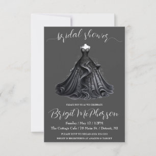 Gothic Wedding Dress, Bridal Gown, Bridal Shower Invitation