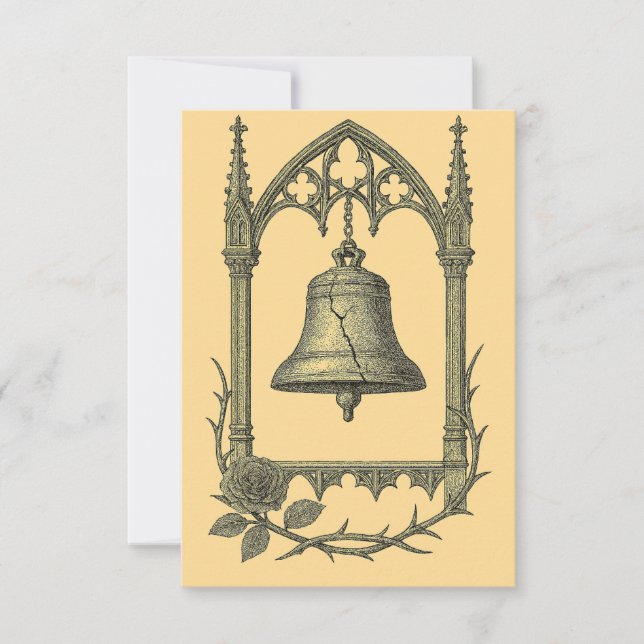 Gothic Wedding Invitation – Cracked Bell (AI-Gen) (Front)