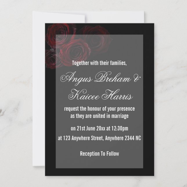 Gothic Wedding Invitation | Dark Romantic Alternat (Front)