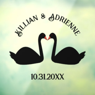 Gothic Wedding Kissing Black Swans Custom