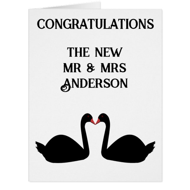 Gothic Wedding Kissing Black Swans Custom (Front)