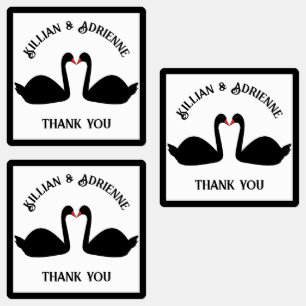 Gothic Wedding Kissing Black Swans Custom