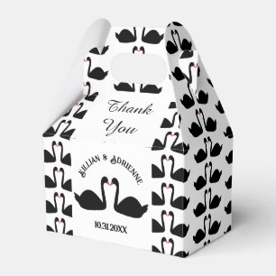 Gothic Wedding Kissing Black Swans Custom Favour Box