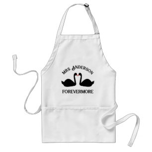 Gothic Wedding Kissing Black Swans Custom Standard Apron