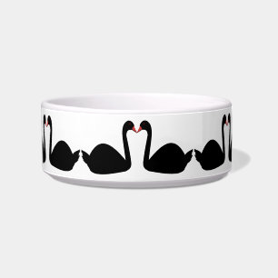 Gothic Wedding Kissing Black Swans Patterned Bowl