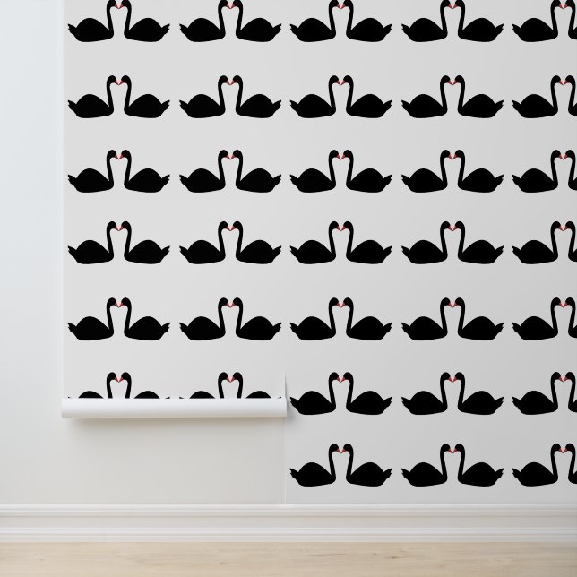 Gothic Wedding Kissing Black Swans Wallpaper (Application)