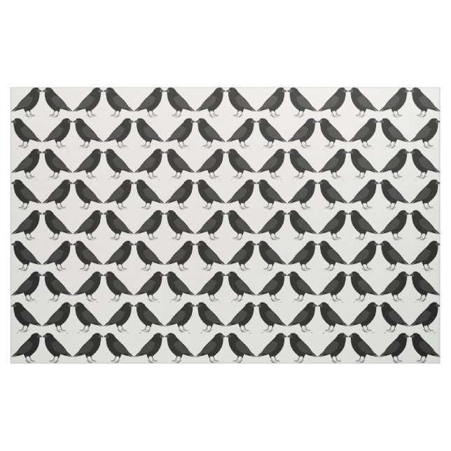 Gothic Wedding Kissing Ravens Patterned Fabric (Fat Quarter)