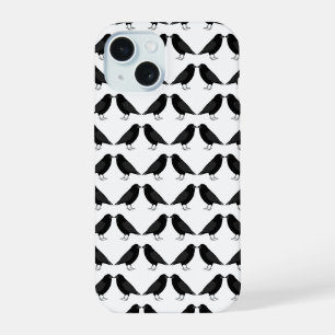 Gothic Wedding Kissing Ravens Patterned iPhone 15 Case