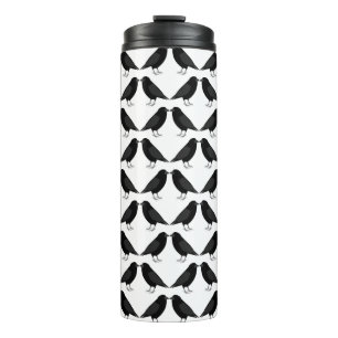Gothic Wedding Kissing Ravens Patterned Thermal Tumbler