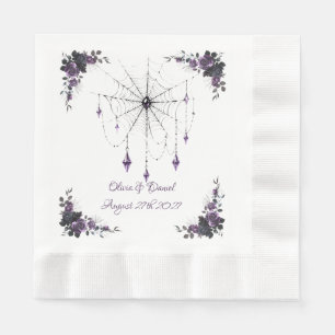 Gothic Wedding Napkins Floral Dark Romance