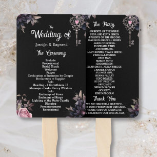 Gothic Wedding Program Hand Fan