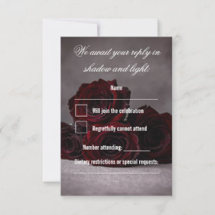 Gothic Wedding RSVP  Card   Dark Romantic