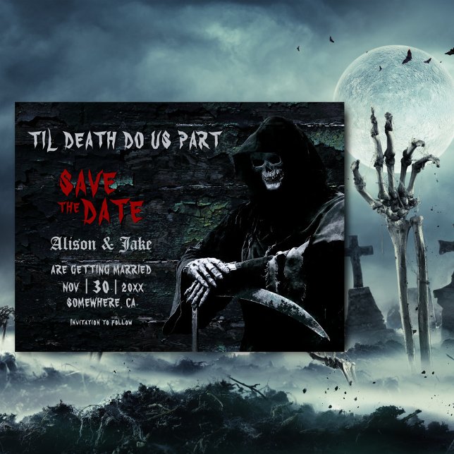 Gothic Wedding Save the Date Announcement Postcard (Creator Uploaded)