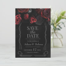 gothic wedding Save the date invitation