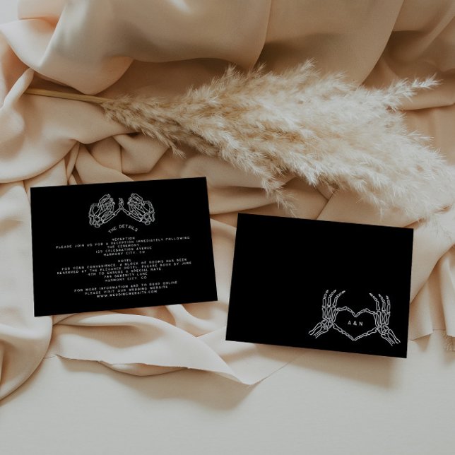 Gothic Wedding Skeleton Hands Wedding Details  Enclosure Card (Creator Uploaded)