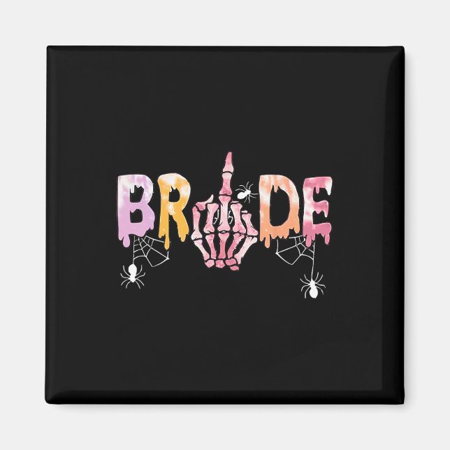Gothic Wedding Spooky Halloween Skeleton Bride Jus Magnet (Front)