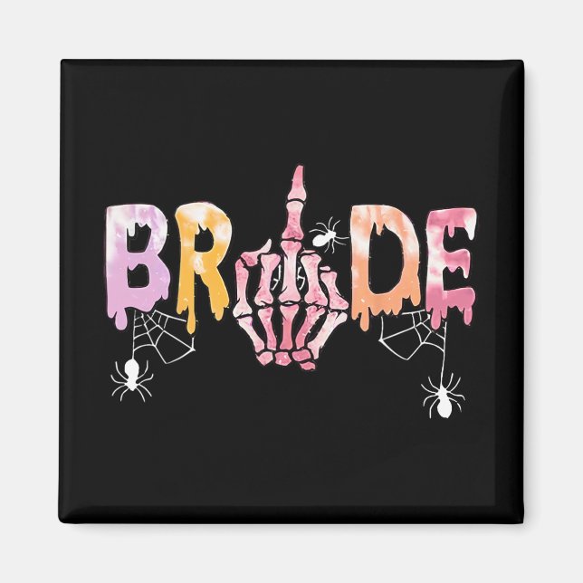 Gothic Wedding Spooky Halloween Skeleton Bride Jus Magnet (Front)