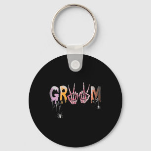 Gothic Wedding Spooky Halloween Skeleton Groom Jus Key Ring