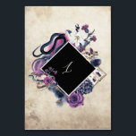 Gothic Wedding Table Number Card Halloween N100<br><div class="desc">Our table number card features vintage style handwritten calligraphy, thistle blossoms and a magical array of gothic elements for a truly unique way to to display the table numbers at your wedding or event. This item is part of our Neyah wedding collection N100, please visit our store for matching items....</div>