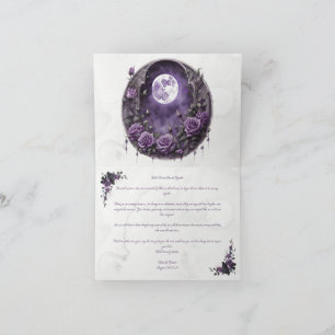 Gothic Wedding Thank You Card Floral Dark Romance