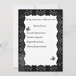 Gothic Wedding Theme RSVP Invitation