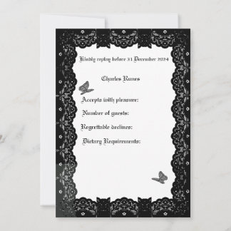 Gothic Wedding Theme RSVP Invitation