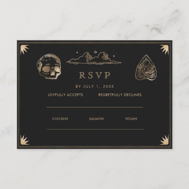 Gothic Wedding Wedding Website | RSVP QR Cod Enclosure Card (Front)