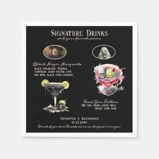 Gothic Wedding Whimsigoth Dog Signature Drinks Napkin