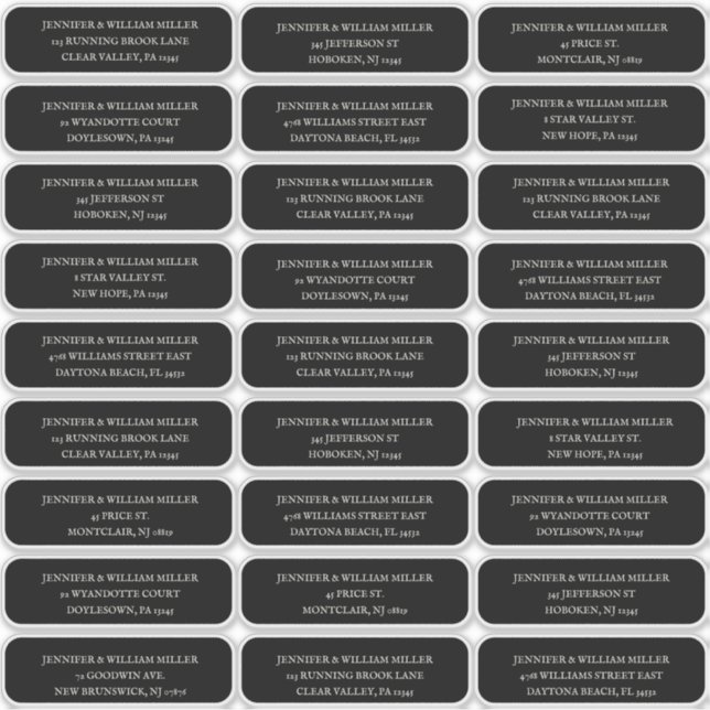 Gothic Wedding White on Black Guest Address (Front)