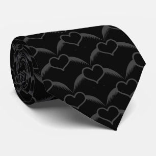 Gothic Wedding Winged Heart Patterned Tie