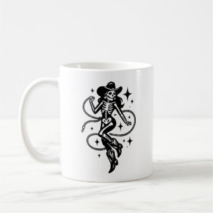 Gothic Western Cowgirl Skeleton Mug