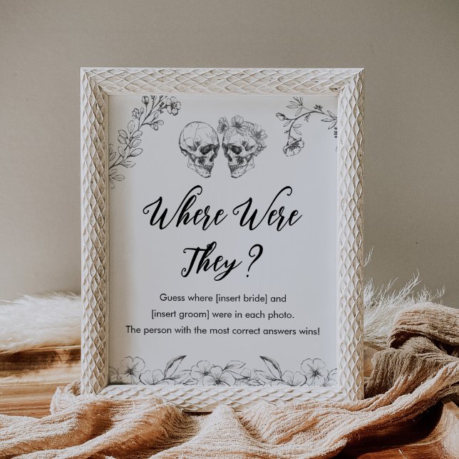 Gothic Where Were They Photo Bridal Shower Game Poster (Creator Uploaded)